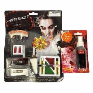 Halloween Vampire Makeup Kit with Fake Blood Bottle Unisex Horror Scary‎ Costume